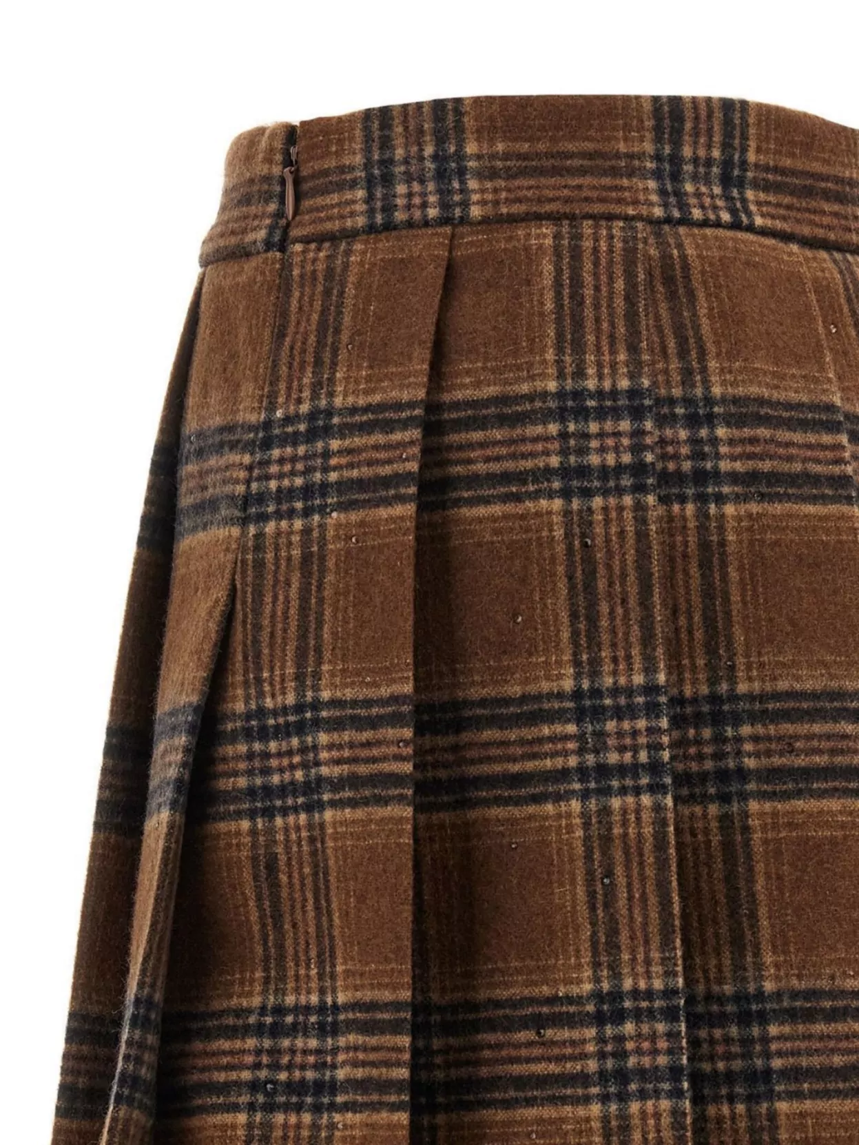 Giuseppe Di Morabito Tartan Skirt With Pleats And Embellishments