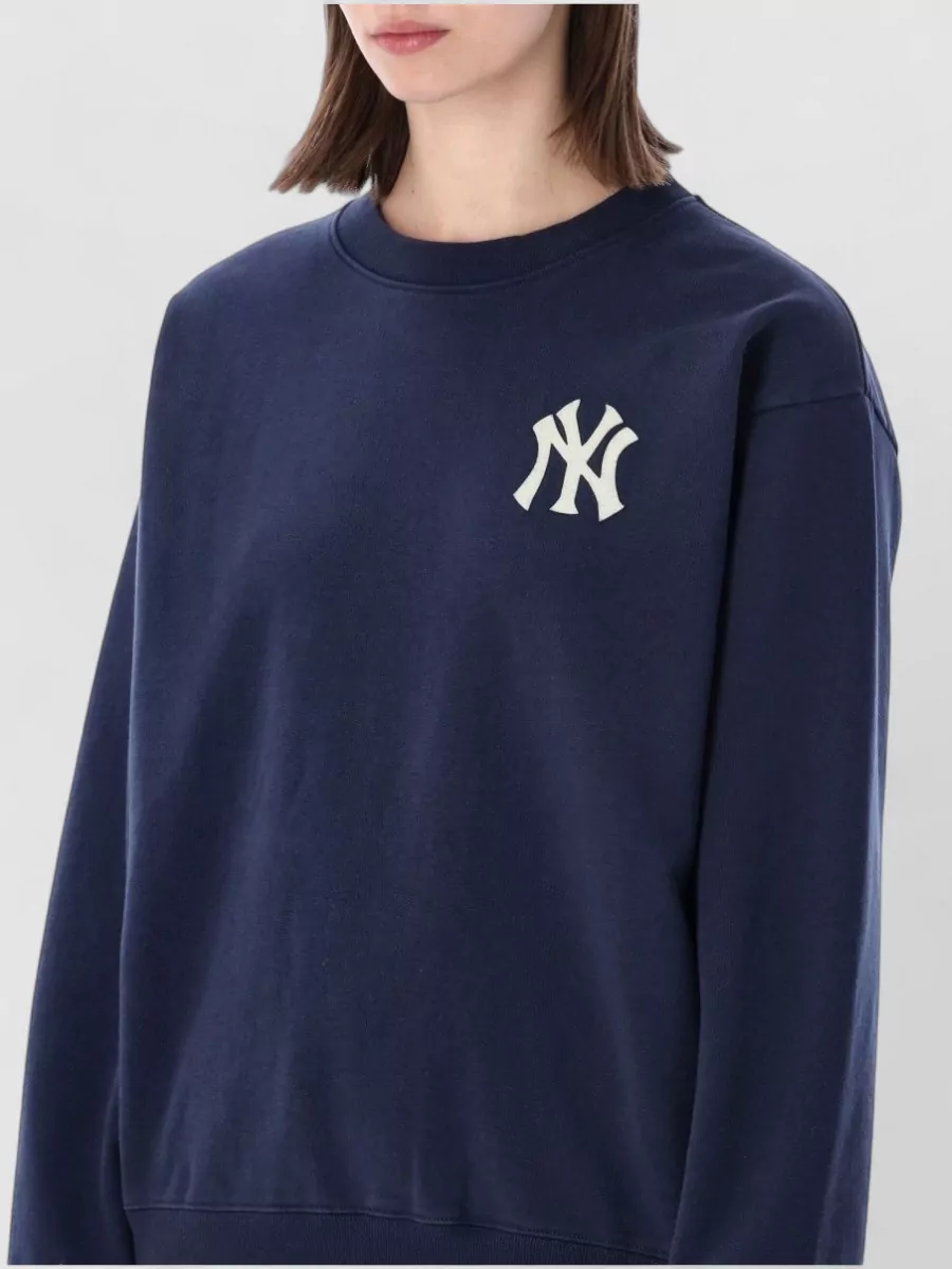 Sporty & Rich Ribbed Oversized Cotton Crewneck Sweatshirt