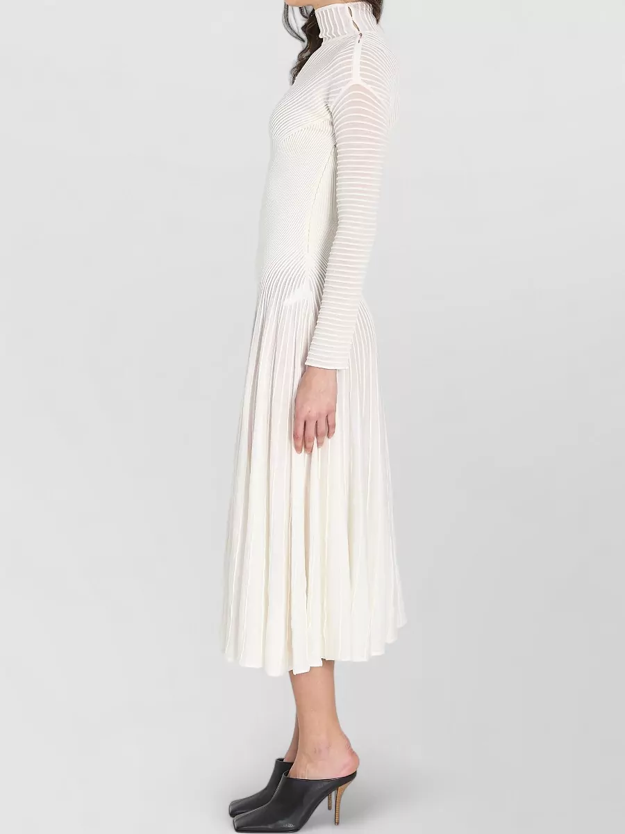 Alaïa Twisted Wool Blend Ribbed Maxi Dress