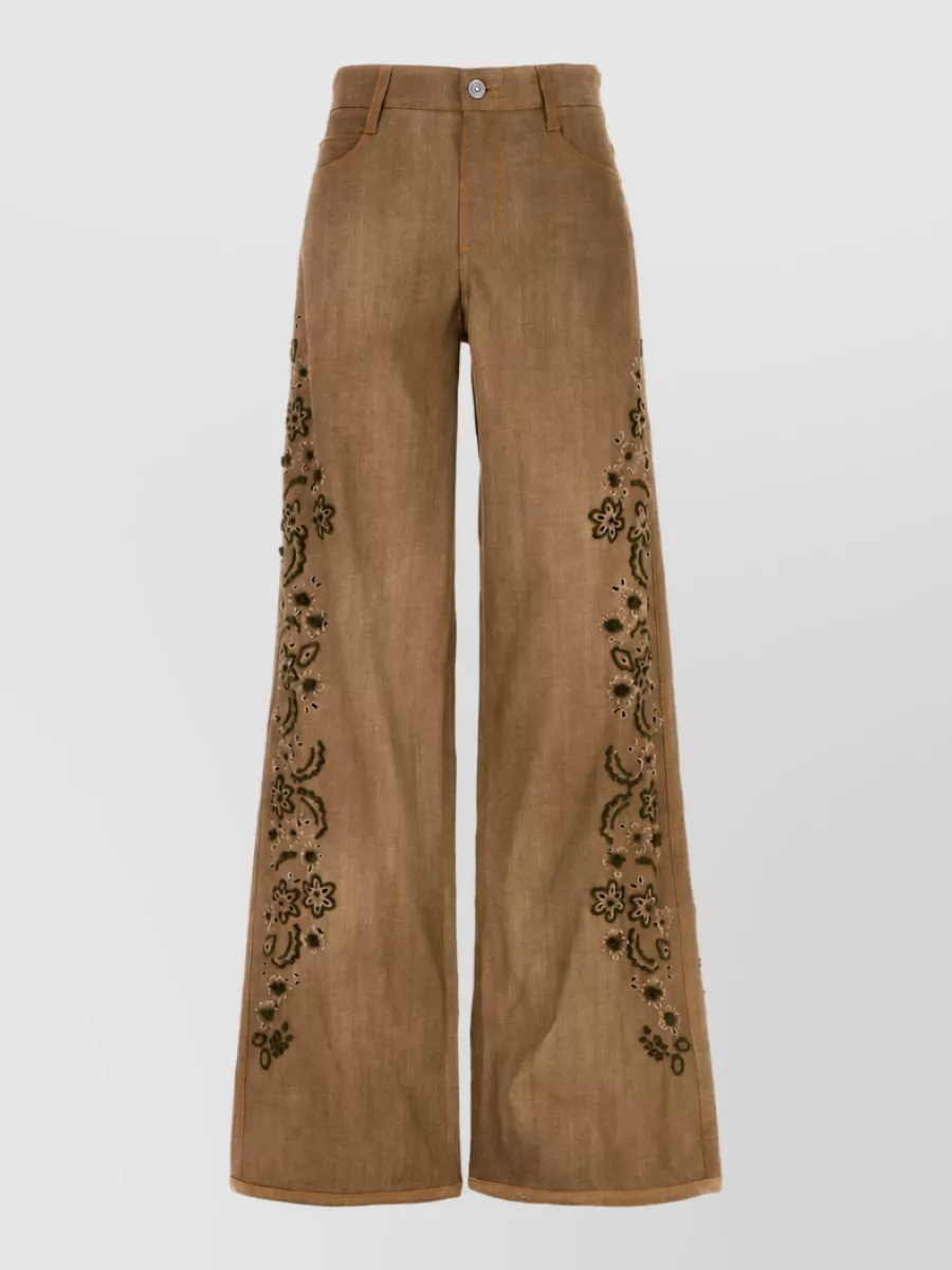 Ermanno Scervino Jersey high waist wide leg denim pant
