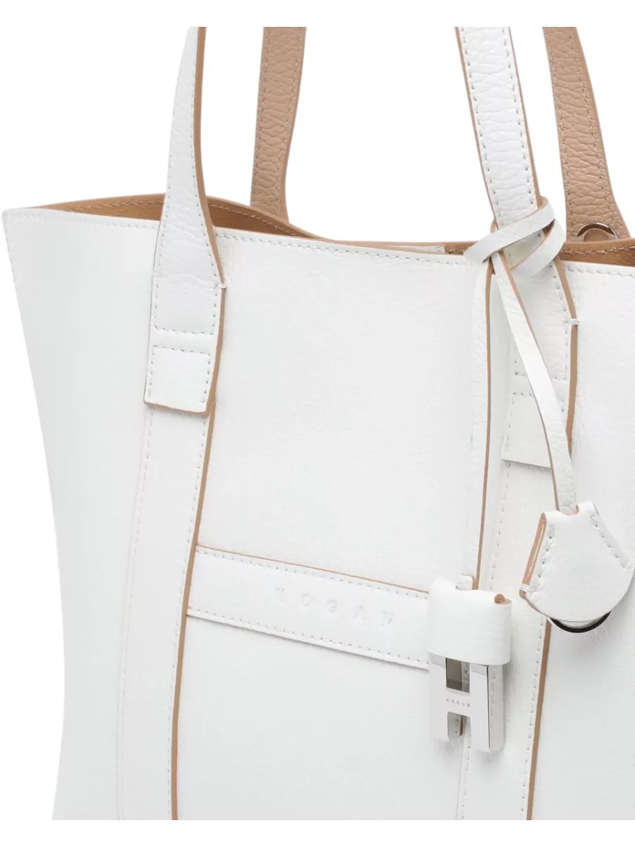 Hogan Script Shopping Tote Bag Top Handles Strap