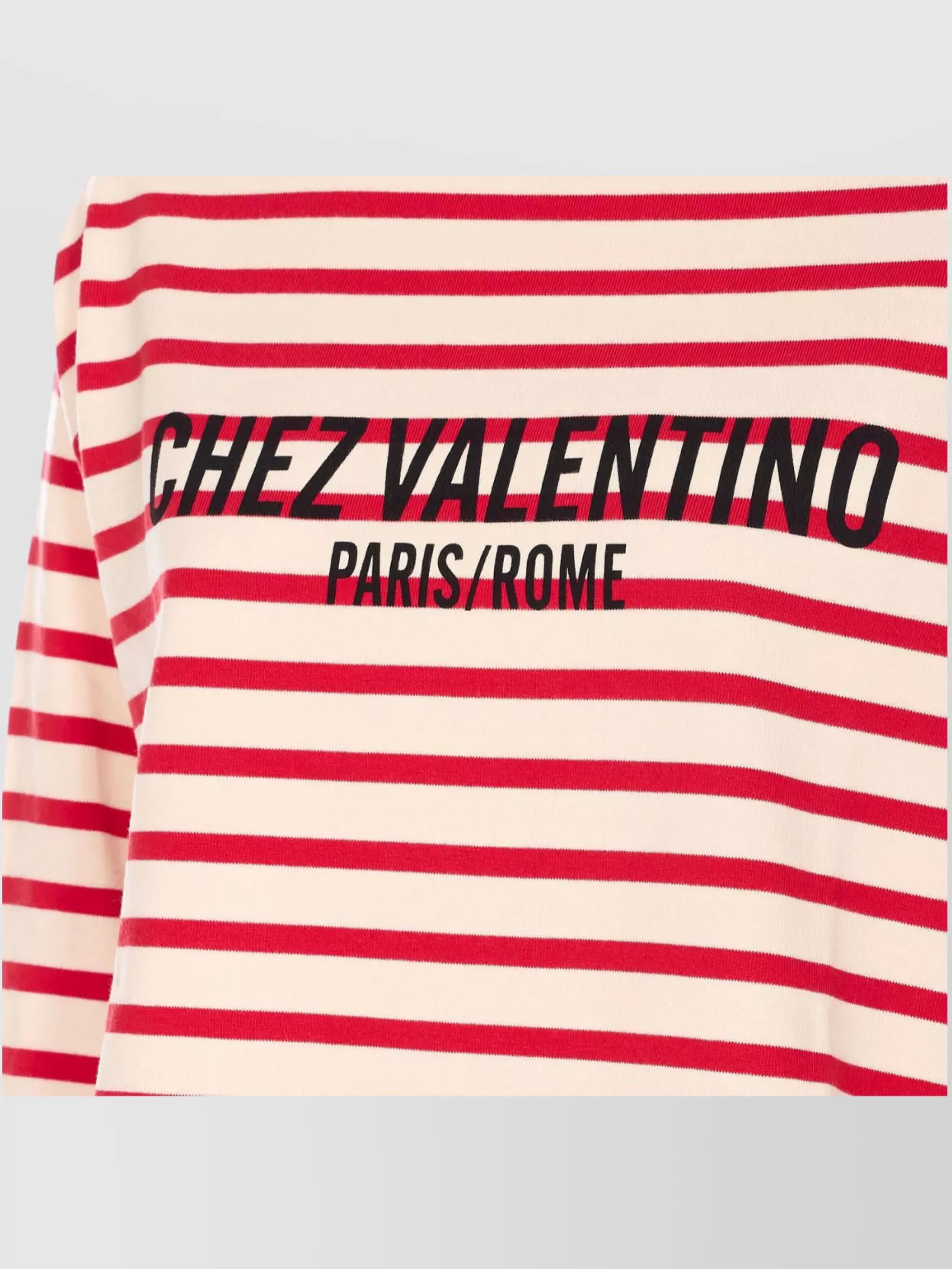 Valentino Womens Avorio Rosso Striped Brand-print Cotton-jersey T-shirt