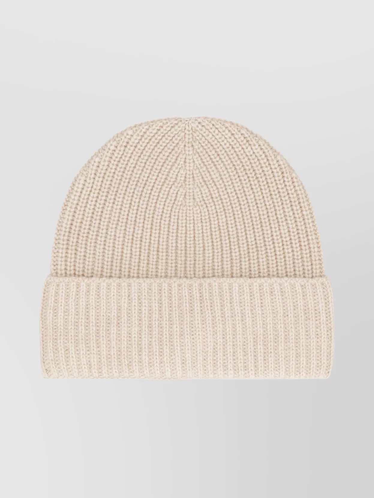 Moncler Cashmere Ribbed Knit Beret With Turn-Up Brim