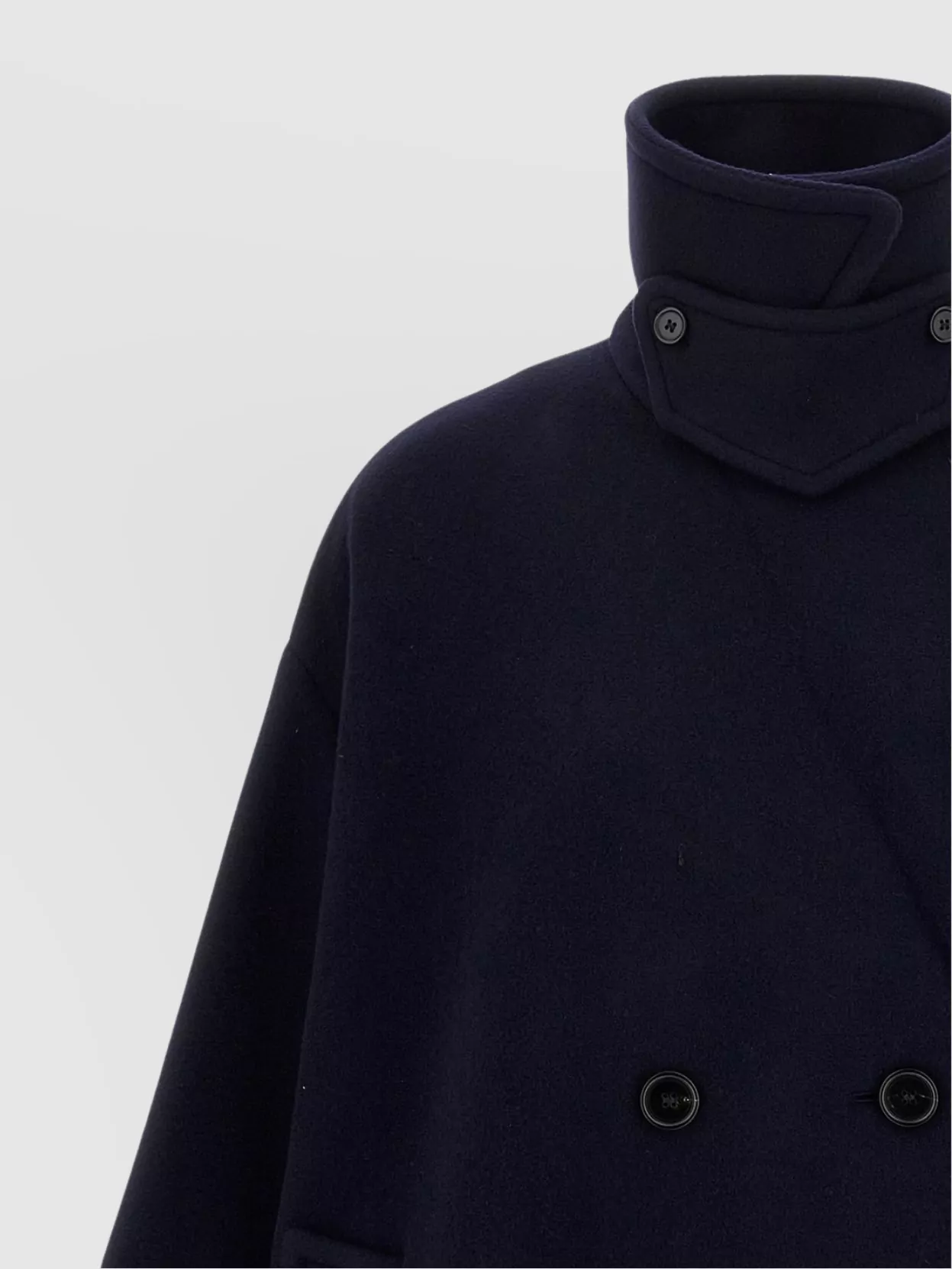 Chloé Double-Breasted Wool Coat With High Collar