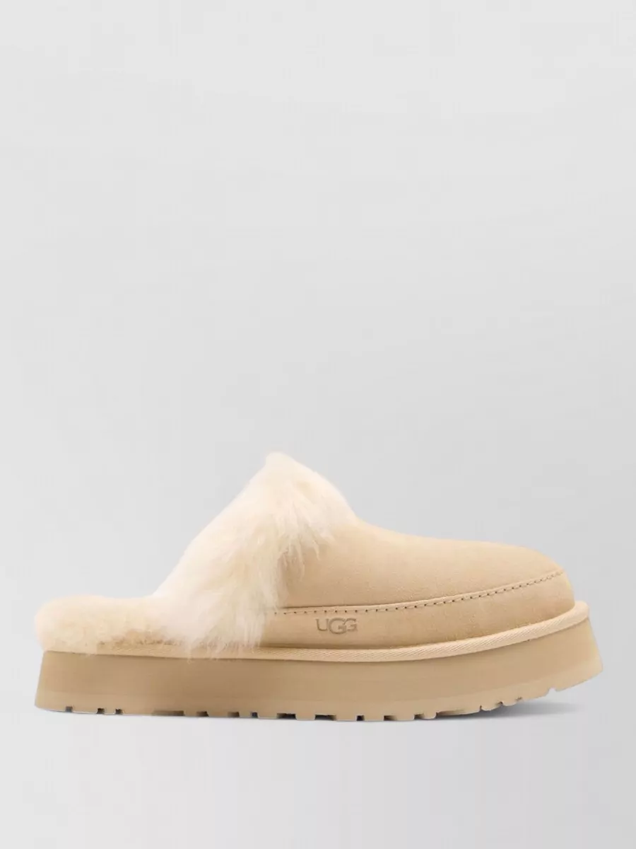 Ugg Suede Leather Platform Slippers