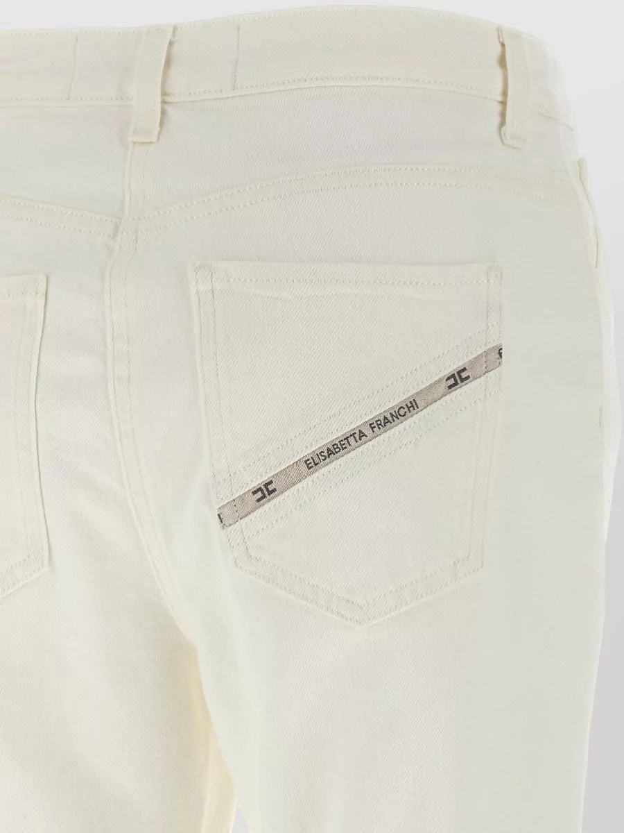 Elisabetta Franchi Jeans Trousers Padlock Detail And Belt