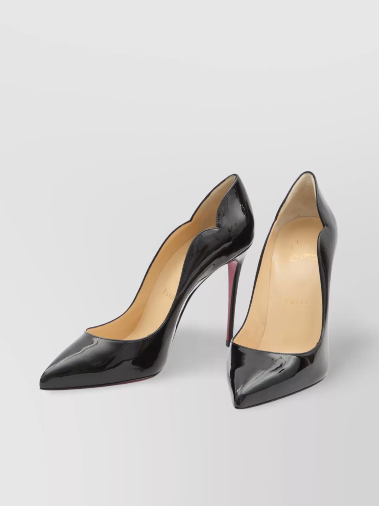 Christian Louboutin Chic 100 Patent Leather Pumps In Gray