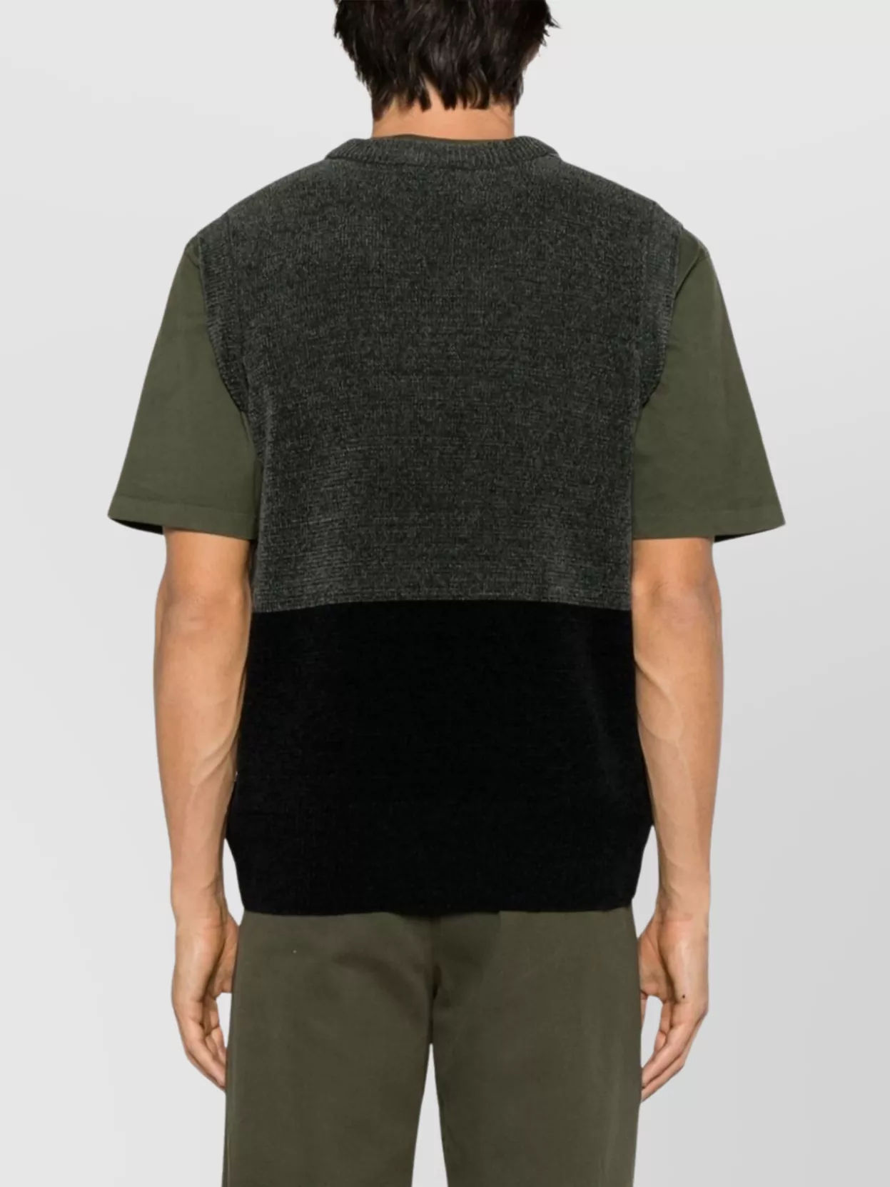 Fred Perry Block Design Ribbed Hem Sleeveless V-neck Tank In Multi