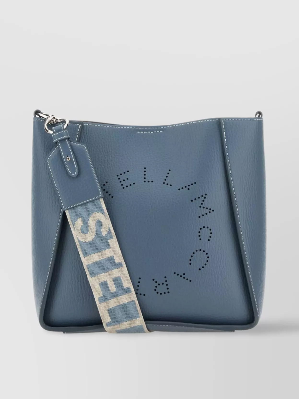Shop Stella Mccartney Stella Matte Logo Crossbody Bag In Blue
