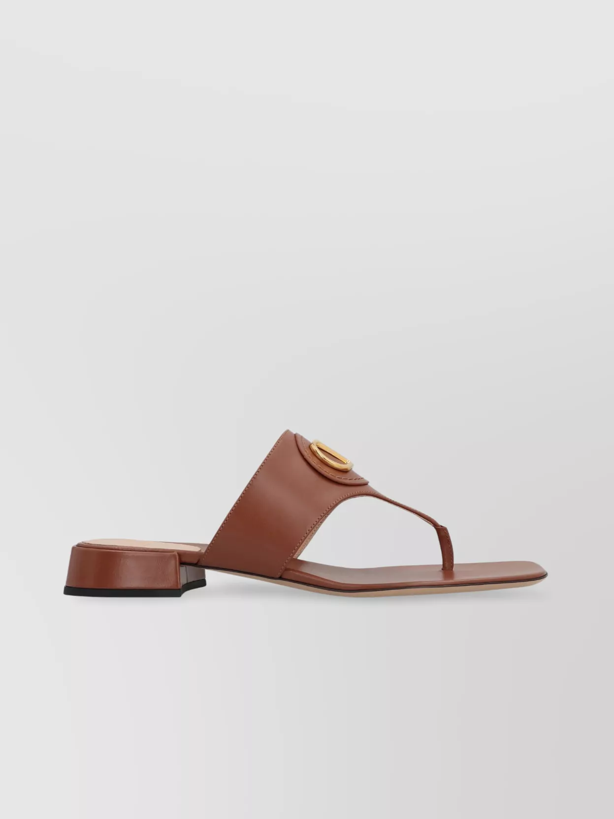 Valentino Vlogo Plaque Square Open Toe Slides