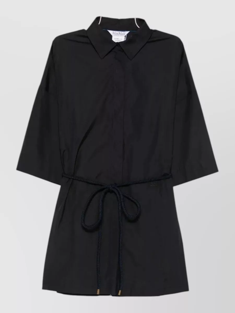 Max Mara Cotton Short-sleeve Blouse In Black