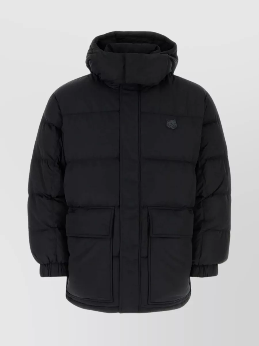 Shop Maison Kitsuné Quilted Coat: Functional And Detachable In Black