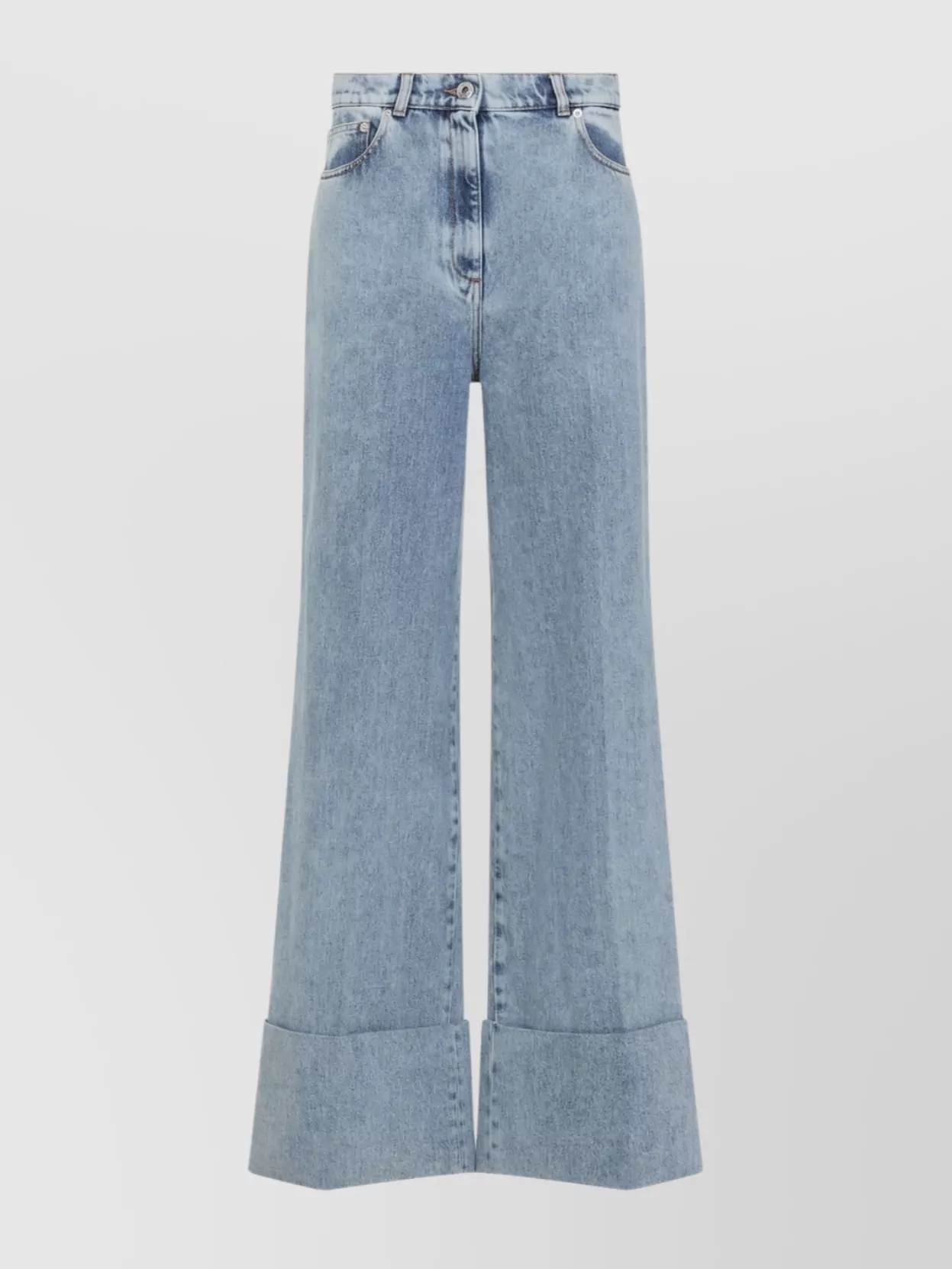 Lanvin Blue Wide-leg Cuffed Jeans