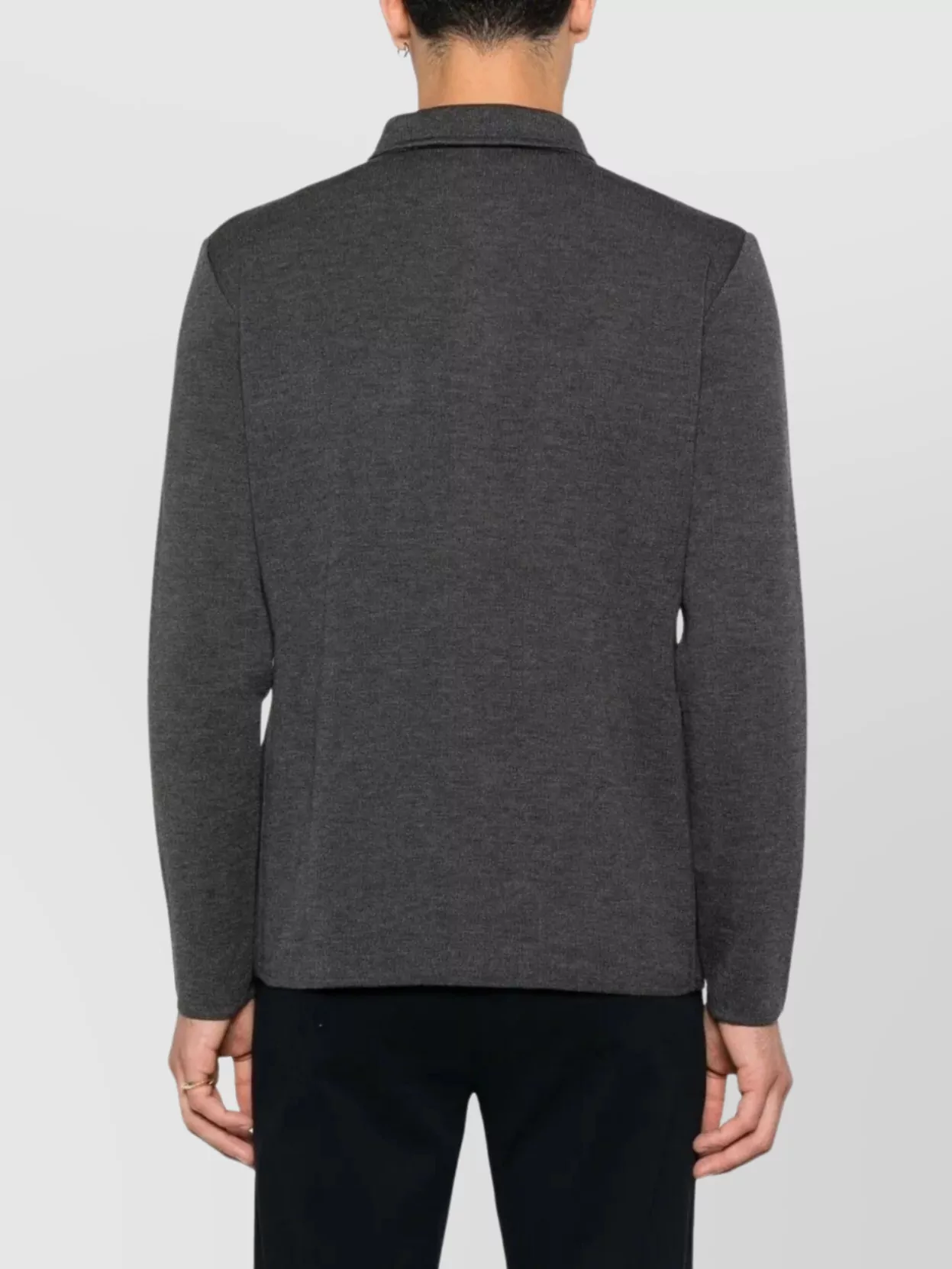 Lardini Men's Collared Knit Jacket Appliqué