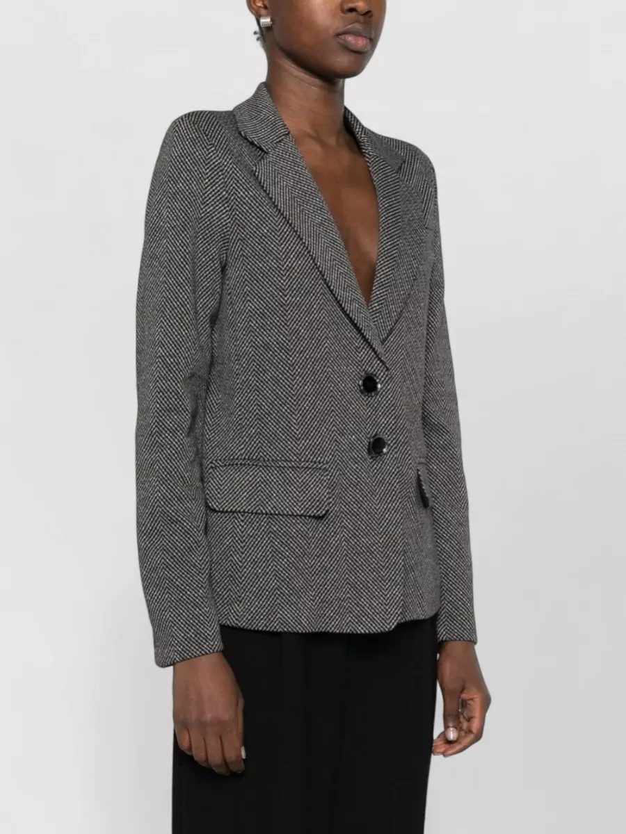 Emporio Armani Herringbone Single-Breasted Suit Jacket