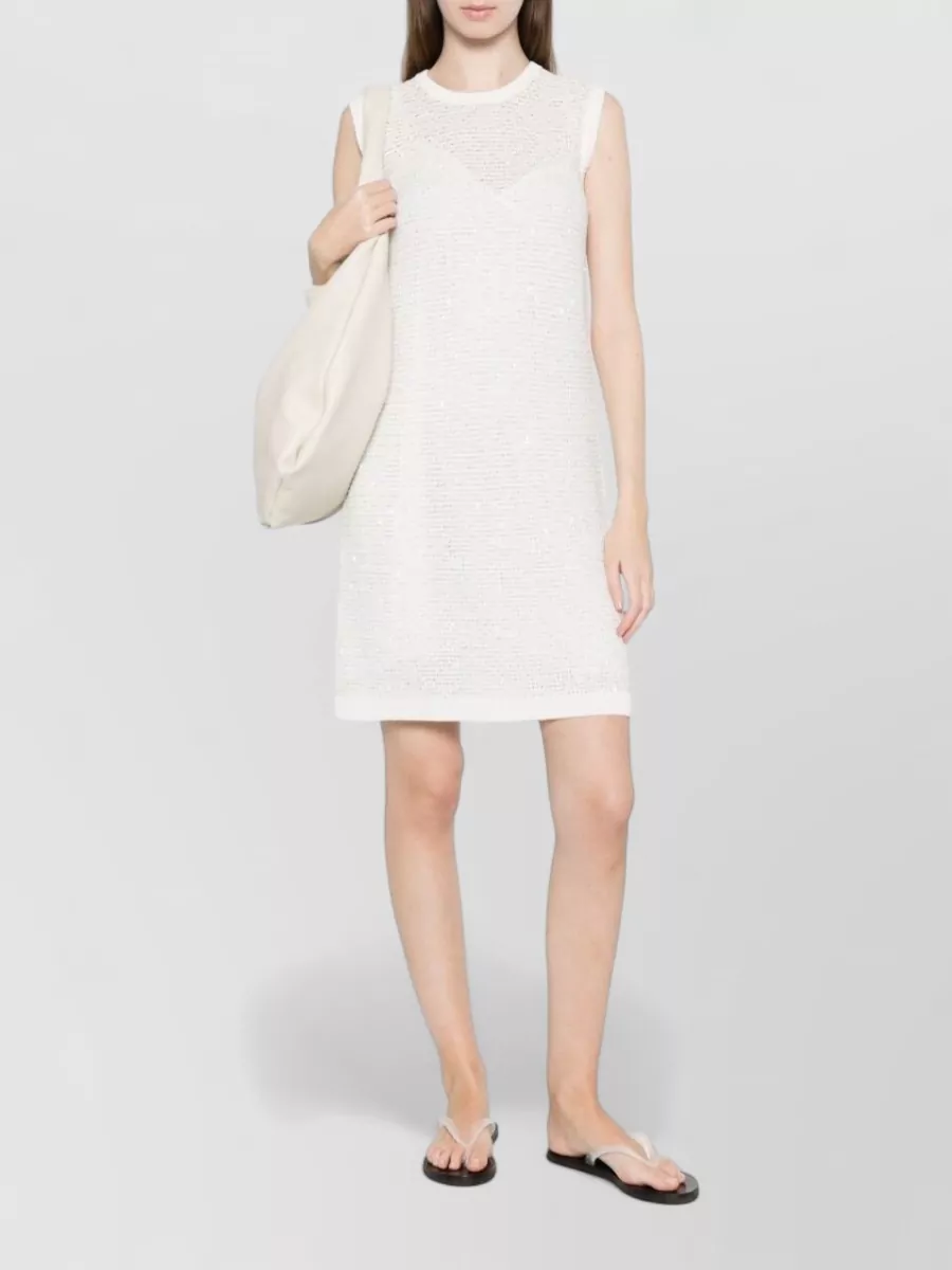 Fabiana Filippi Sleeveless Sequin-Embellished Knitted Mini Dress
