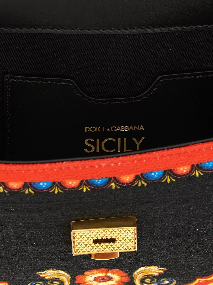 Dolce&Gabbana Sicily Small Printed Canvas Shoulder Bag