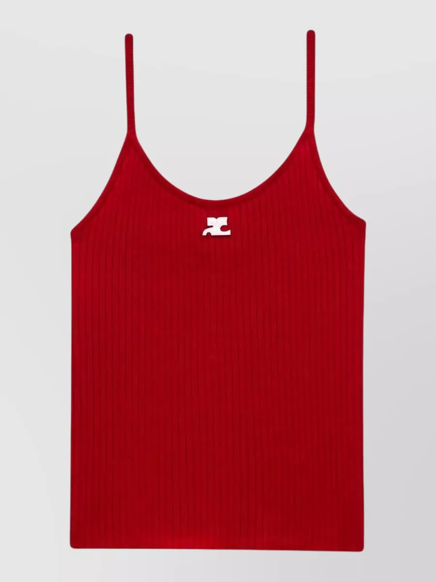 Courrèges Reedition Knit Tank Top Ribbed Straps
