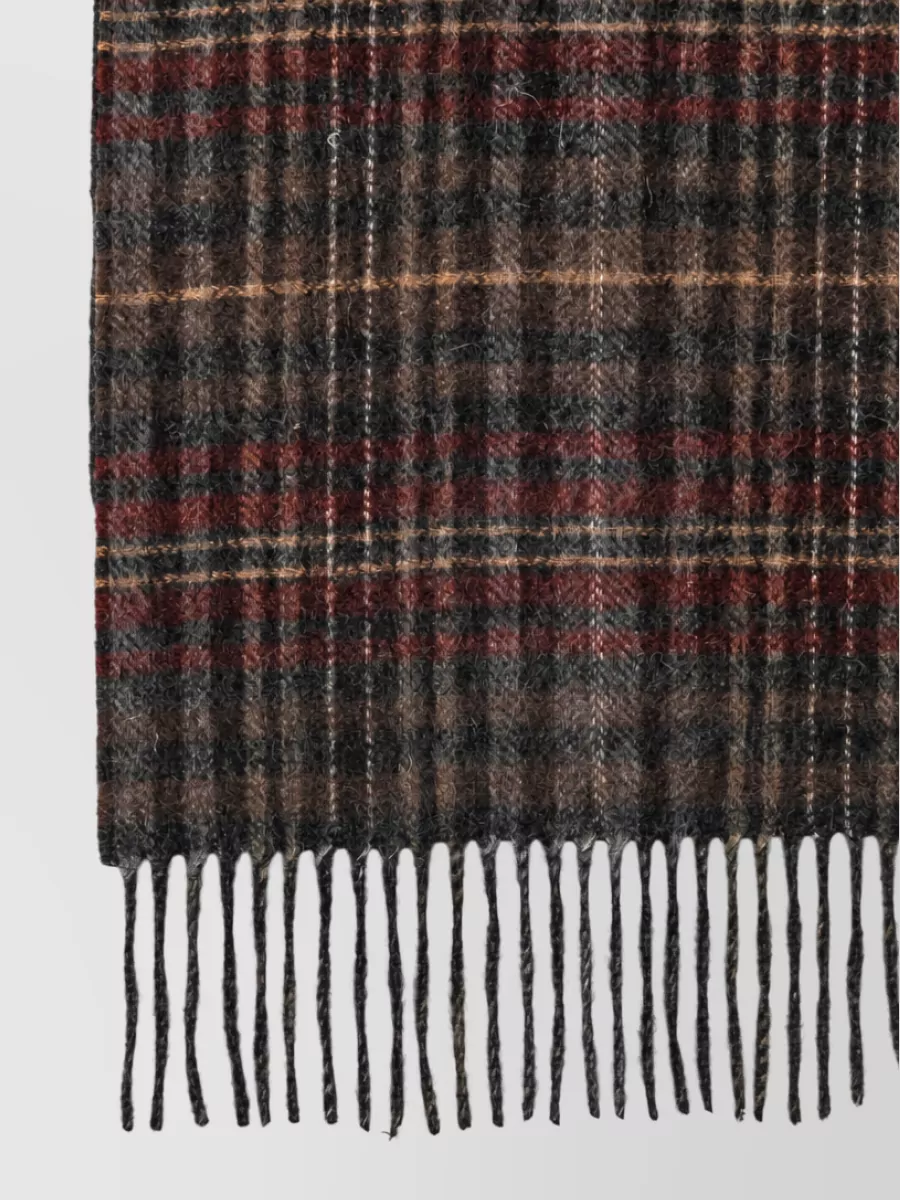 Paul Smith Checked Fringed Scarf