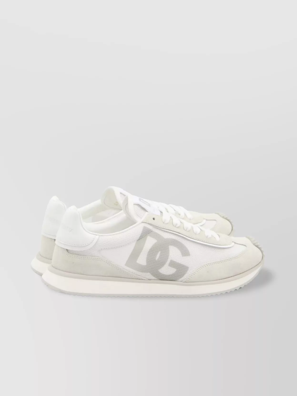 Dolce & Gabbana Portofino Calfskin Sneakers Dg Logo In White