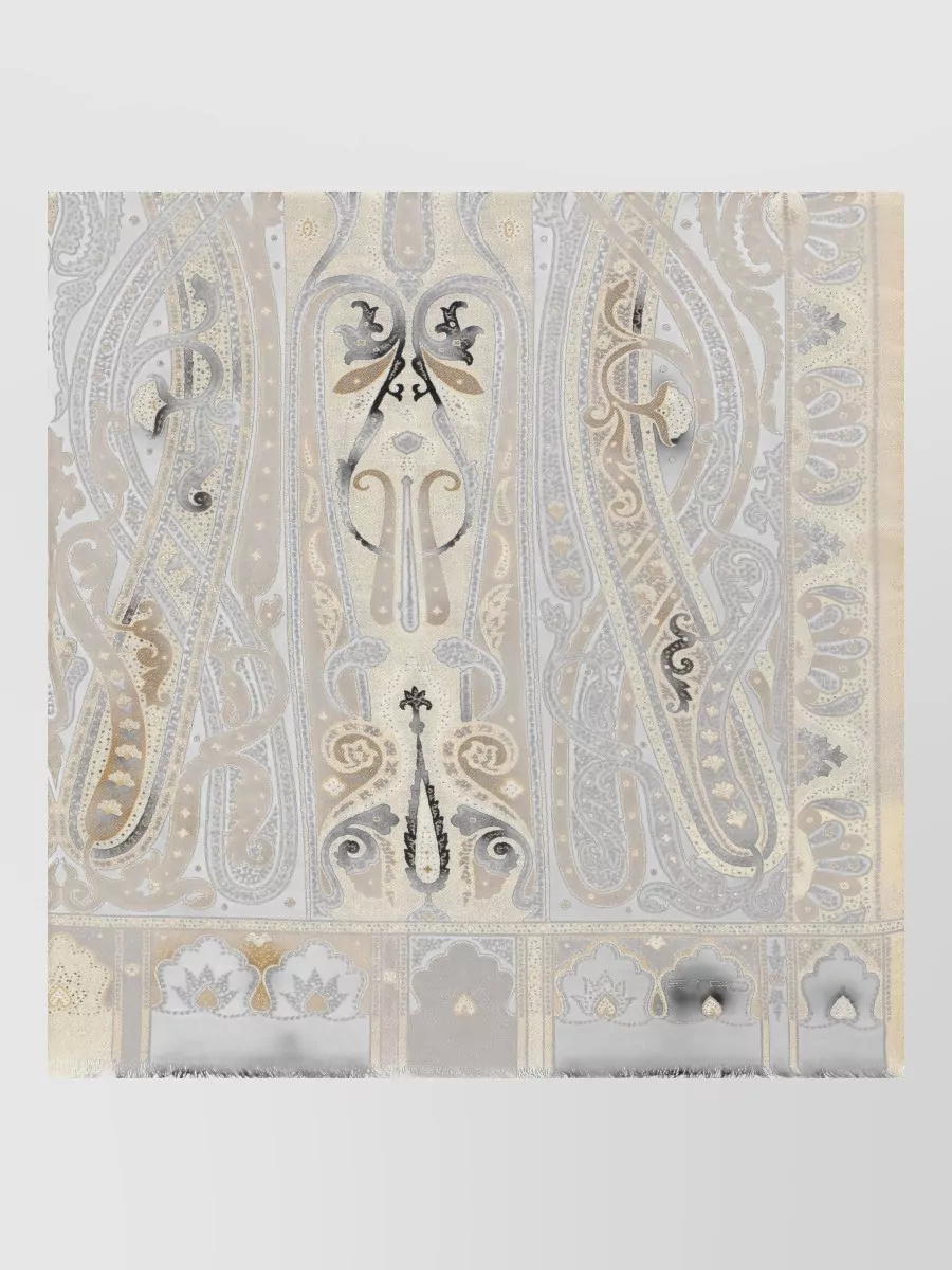 Etro Wool Silk Paisley-Print Scarf