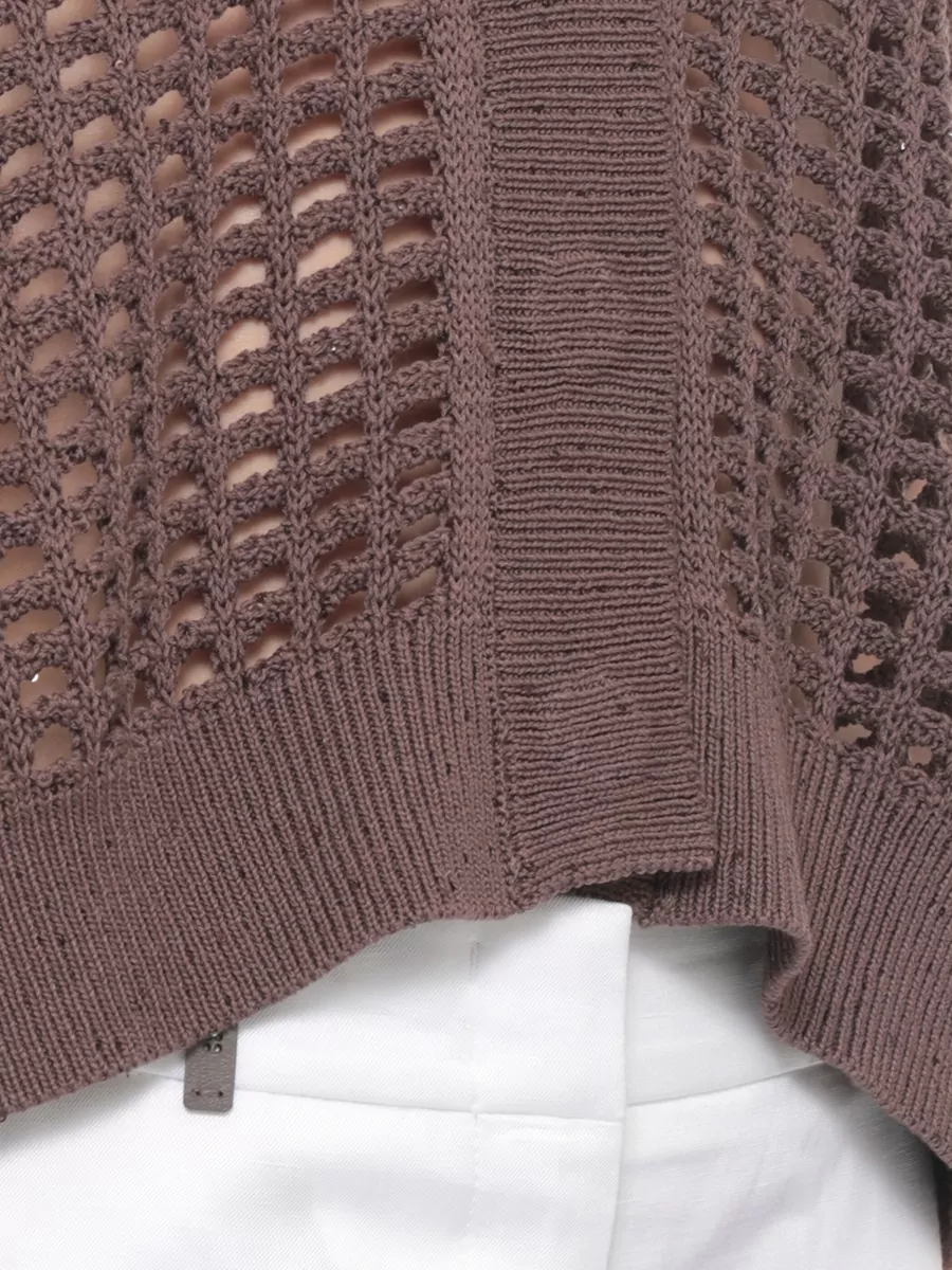 Peserico Sleeveless V-Neck Cotton Knitted Top