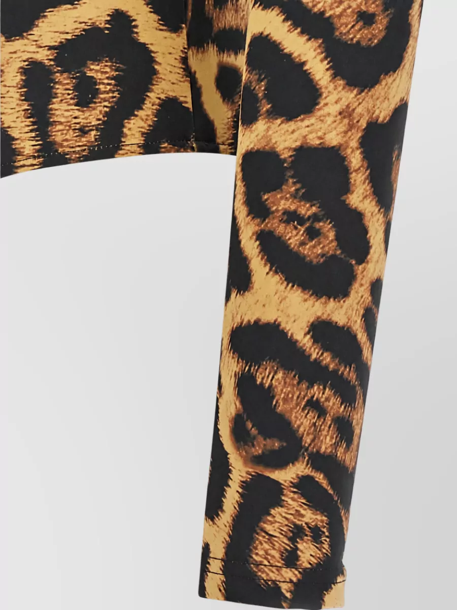 Goldbergh Jaguar-Print High-Neck Long-Sleeve Bodysuit