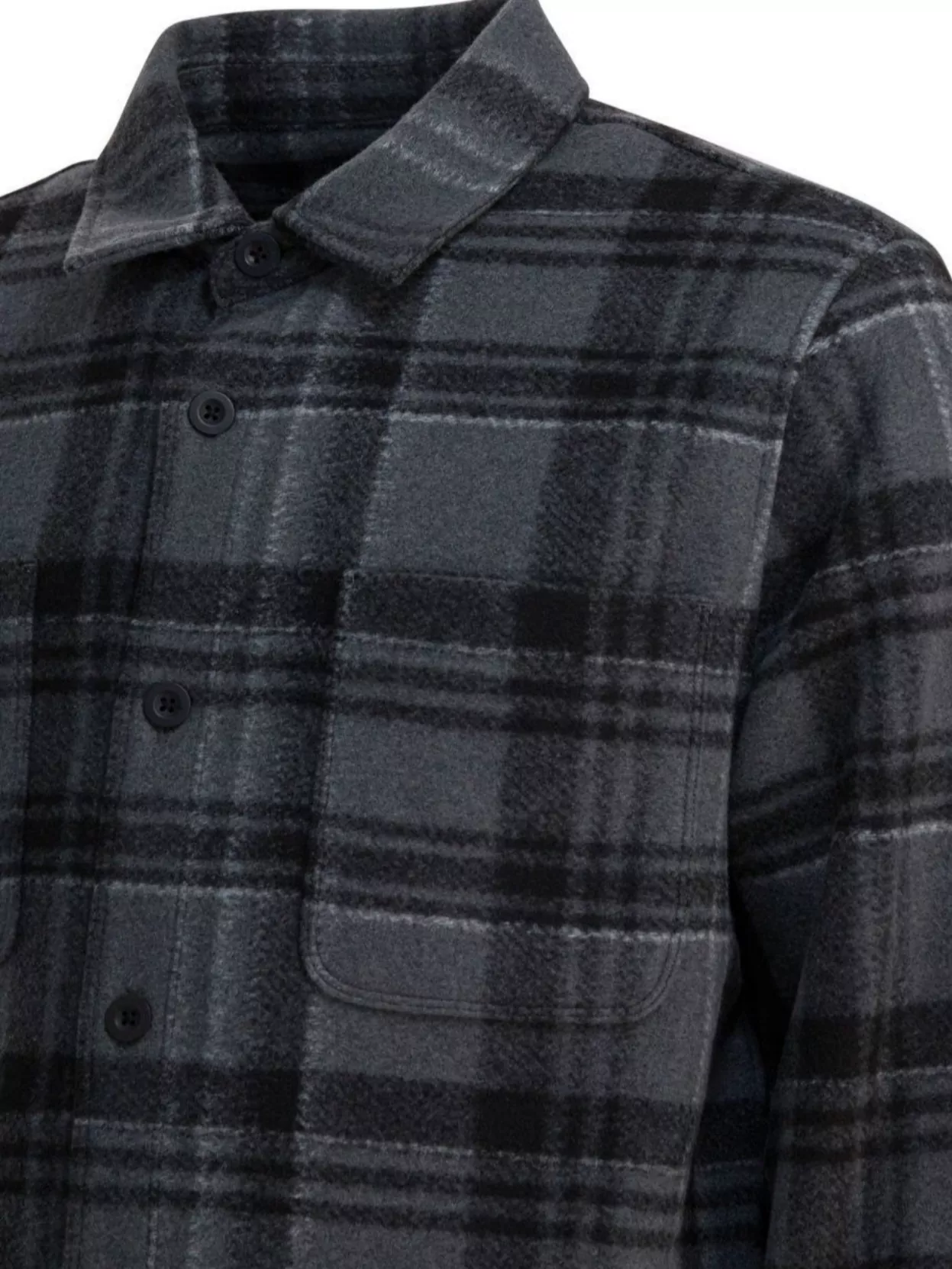 Vince Plaid Long Sleeve Collared Shirt Jacket