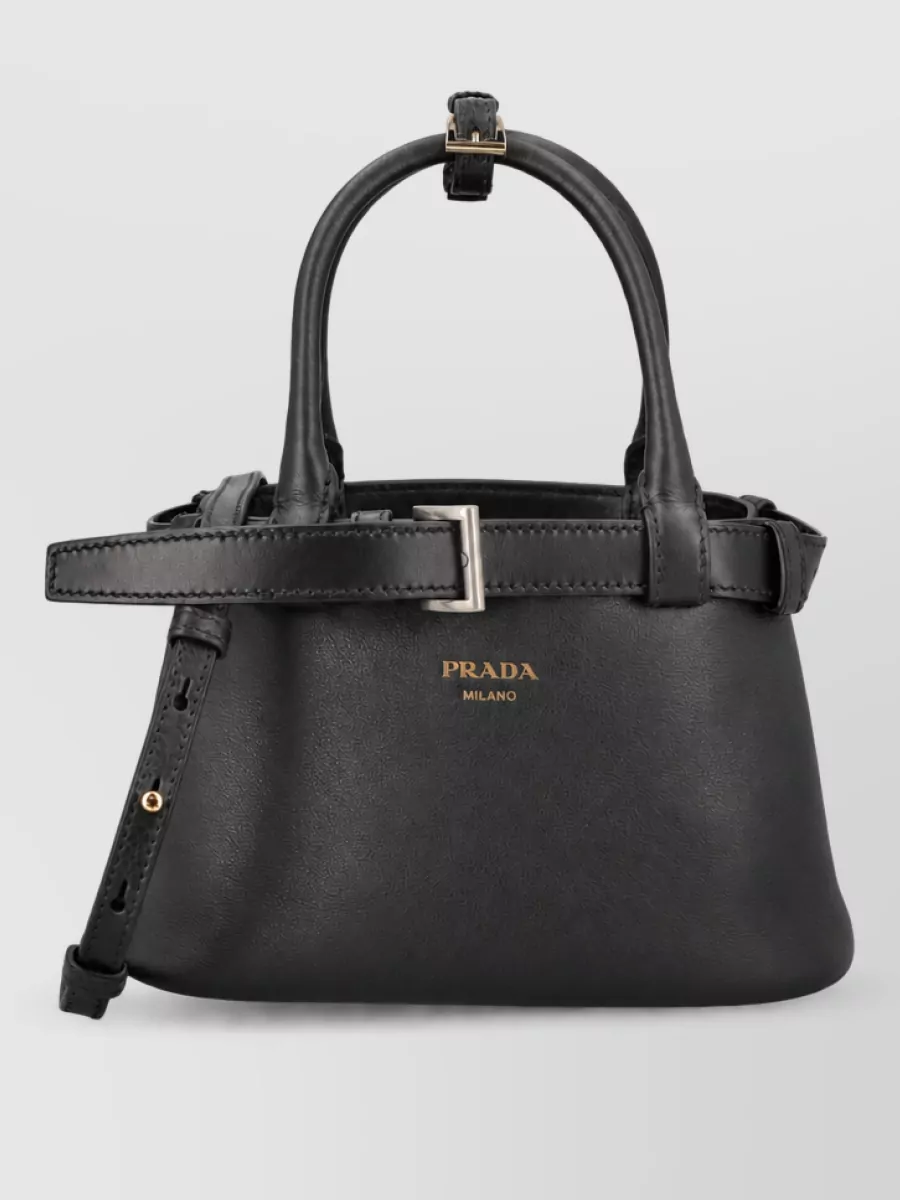 Prada bucket small leather shoulder bag