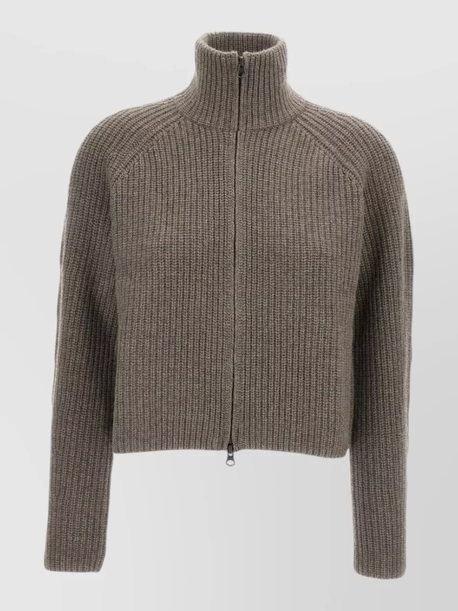 Lisa Yang cashmere ribbed fitted jacket