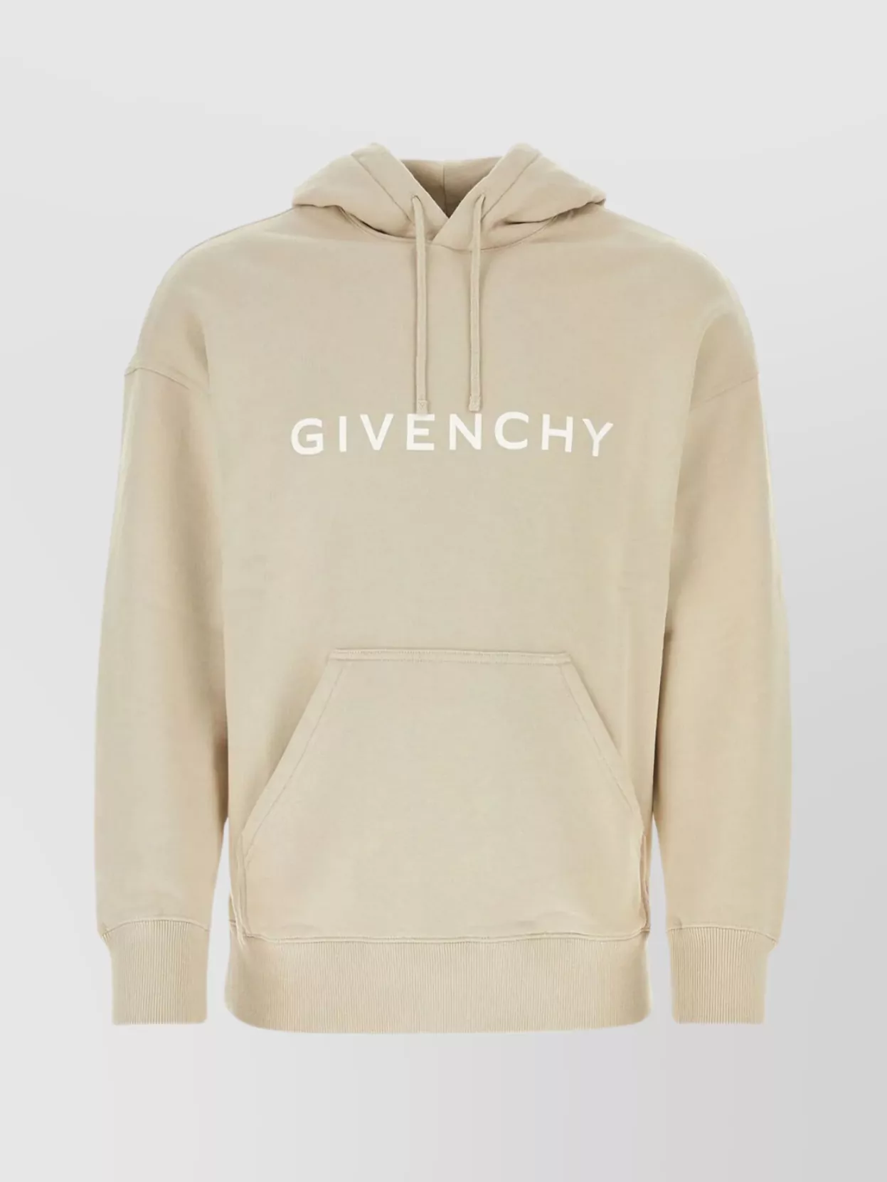 Givenchy Cotton Drawstring Hooded Sweatshirt In Neutral