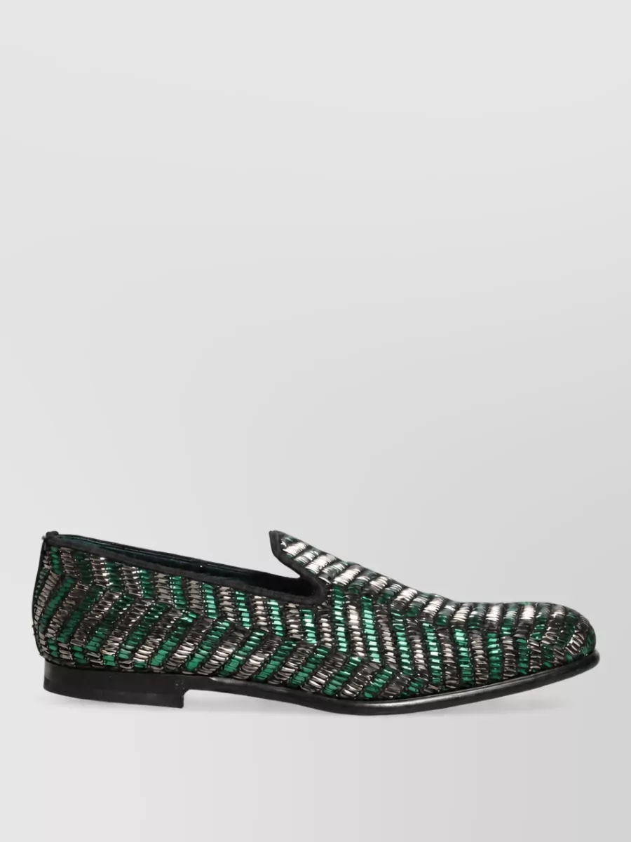 Dolce&Gabbana Leather Embellished Slippers