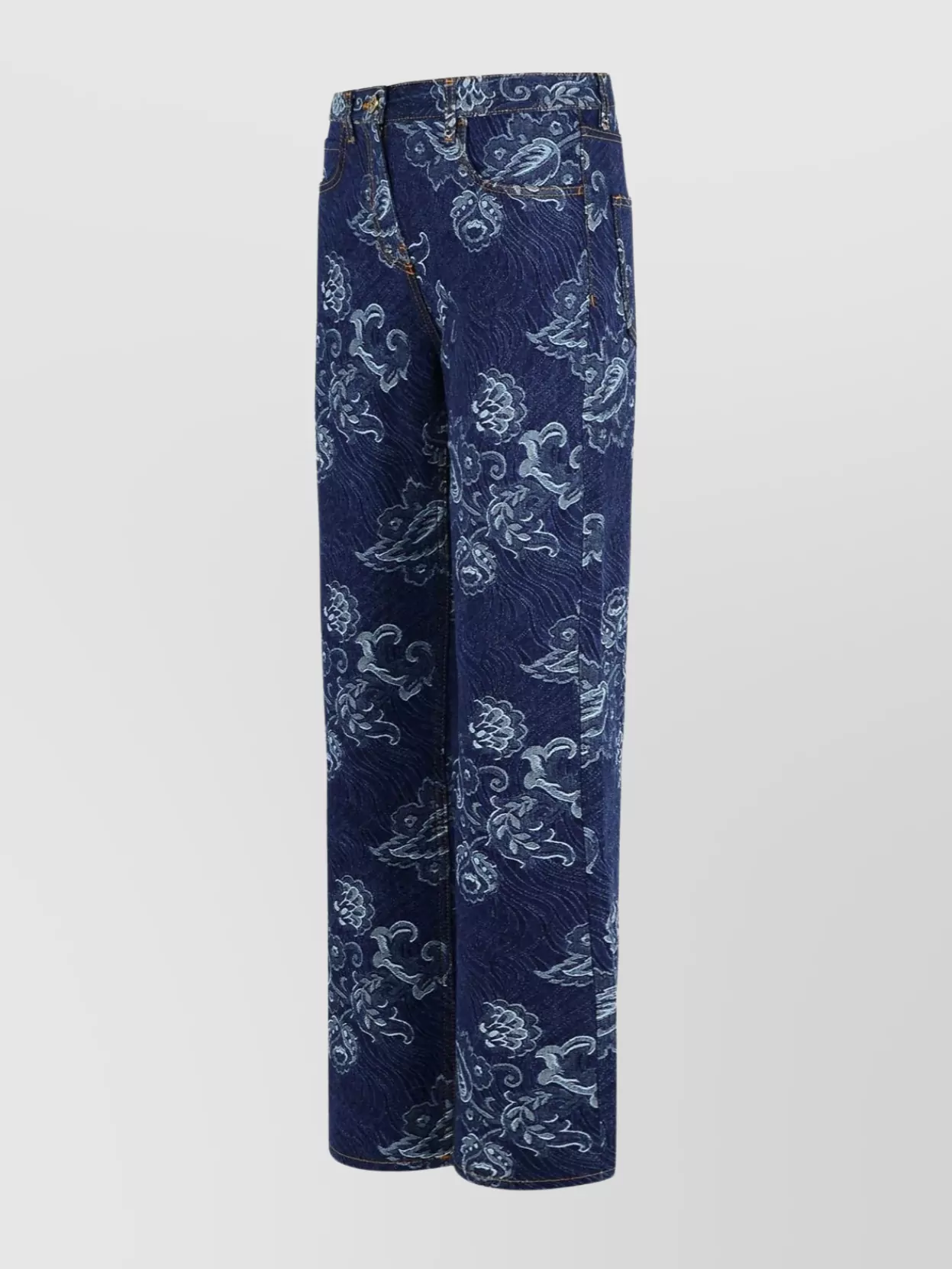 Etro Denim Jeans Floral Pattern