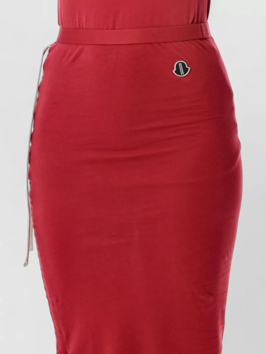 Moncler Cotton Drawstring Slim-Fit Fitted Skirt