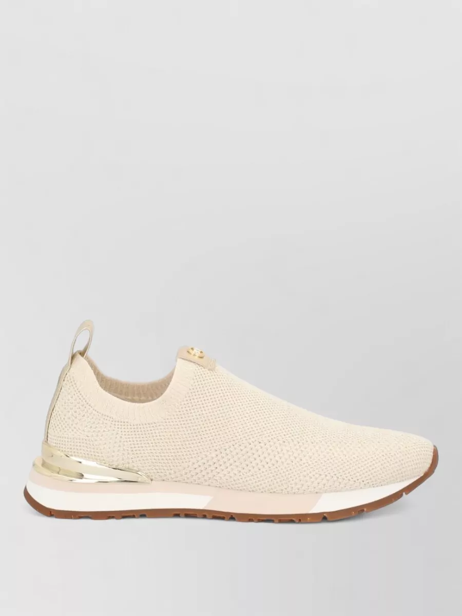 Michael Kors Knit Sneakers Metallic Accents Pull Tab Sole