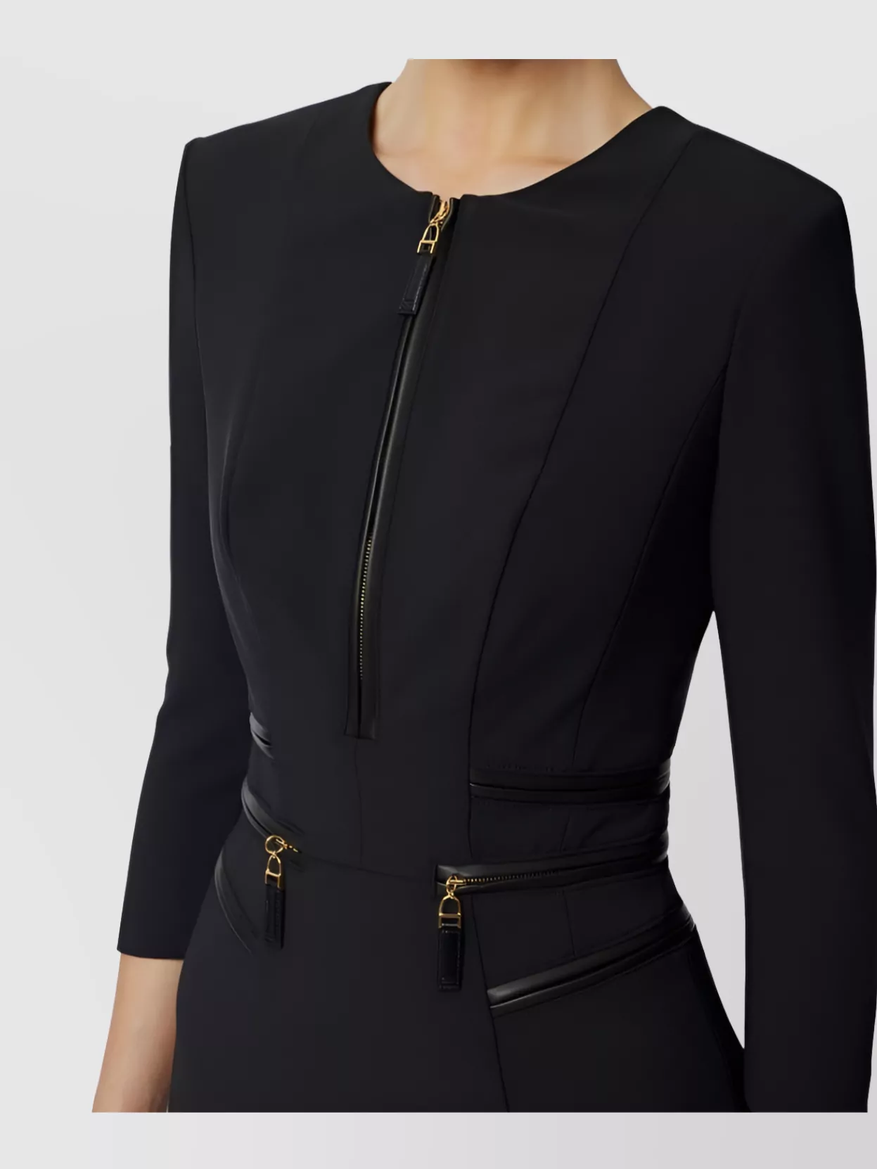 Elisabetta Franchi Fitted Dress With 3/4 Sleeves And Zipper