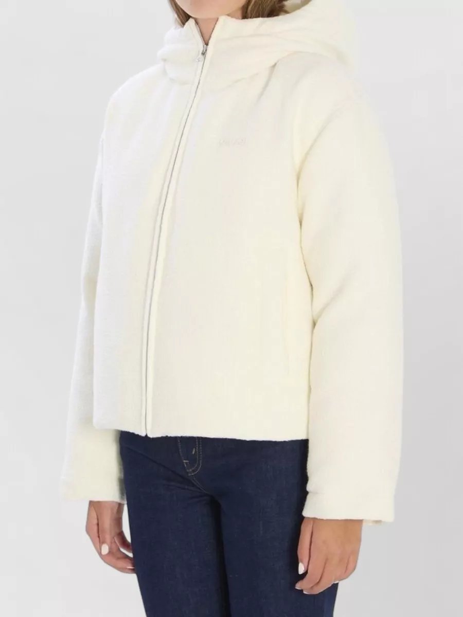 Gucci Down Hooded Bouclé Wool Bomber Jacket