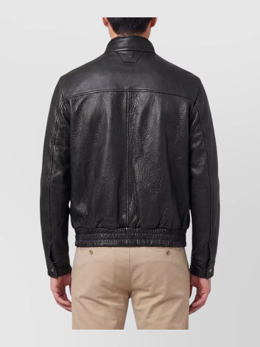 Salvatore Santoro Hammered Leather Bomber Jacket