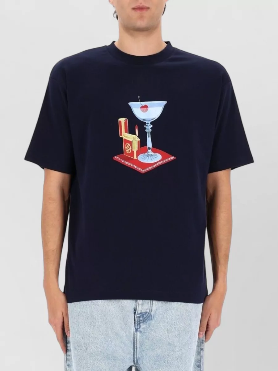 Drôle De Monsieur Cocktail Graphic Short Sleeve Crewneck T-Shirt