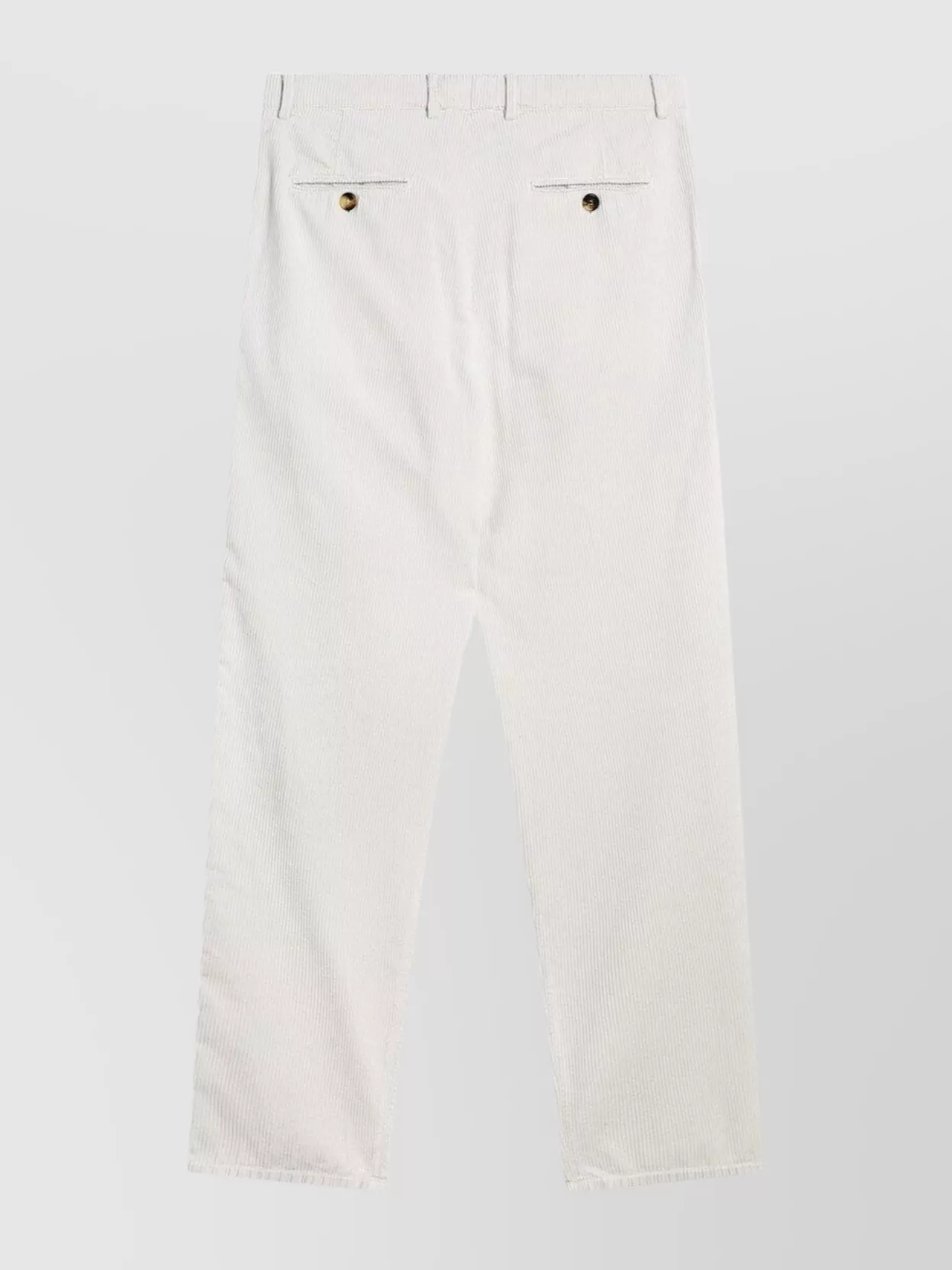 Brunello Cucinelli Corduroy Trousers With Pockets And Belt Loops In White