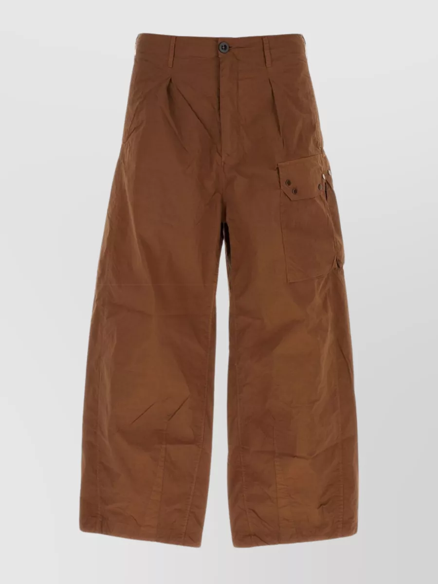 Shop Ten C Cargo Pant With Wide-leg Design And Adjustable Straps In Brown