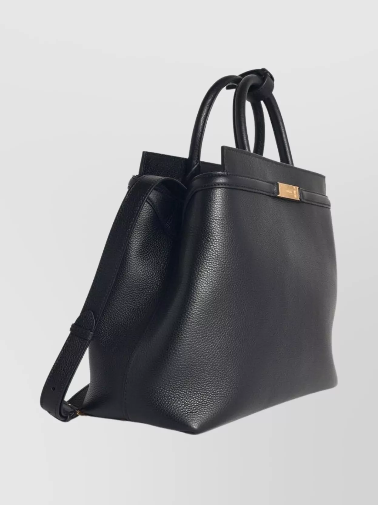 Bally Structured Leather Shoulder Bag Top Handle