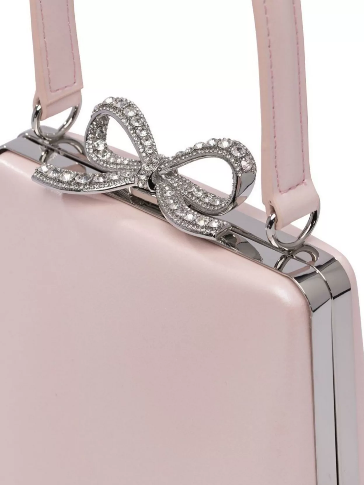 SELF-PORTRAIT BOW DETAIL BOX SHAPE METAL FRAME TOP HANDLE