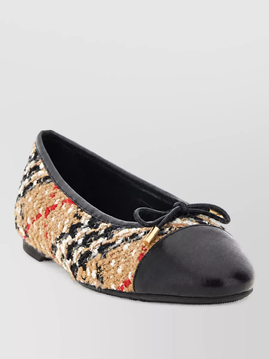 Burberry bouclé check ballerina flats