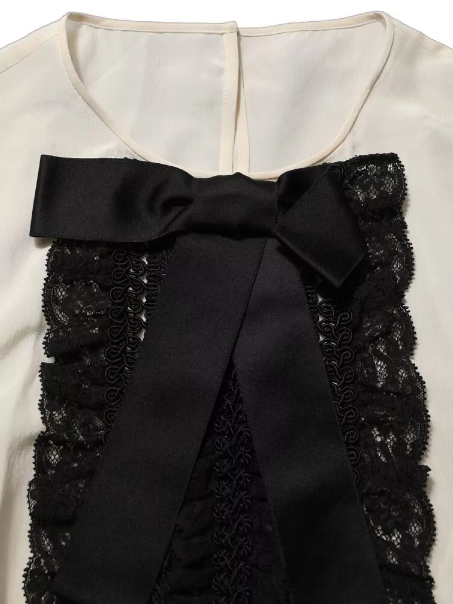 Dolce&Gabbana Silk Lace Short-Sleeve Blouse