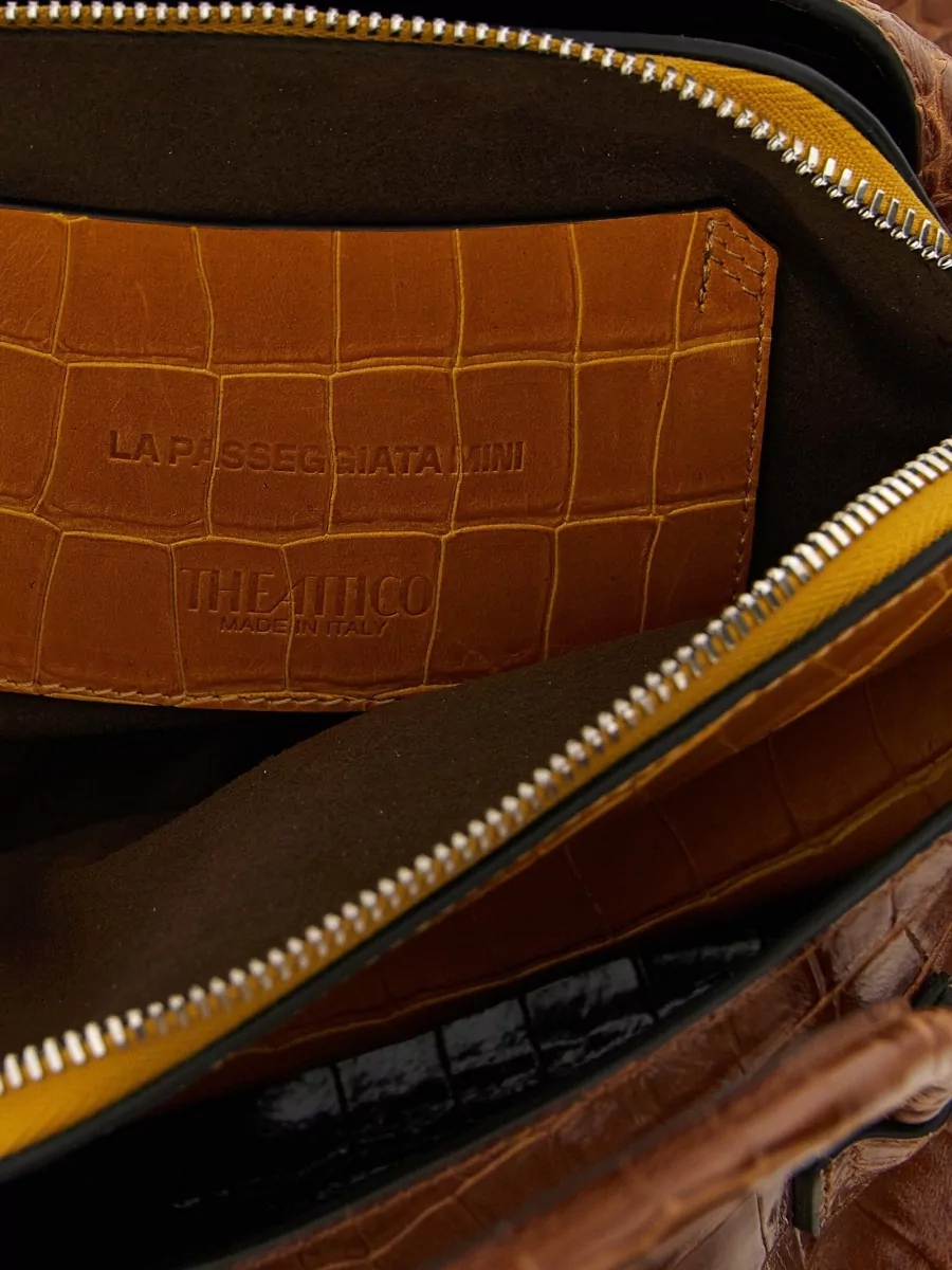 The Attico Mini Crocodile-Effect Leather Top-Handle Bag