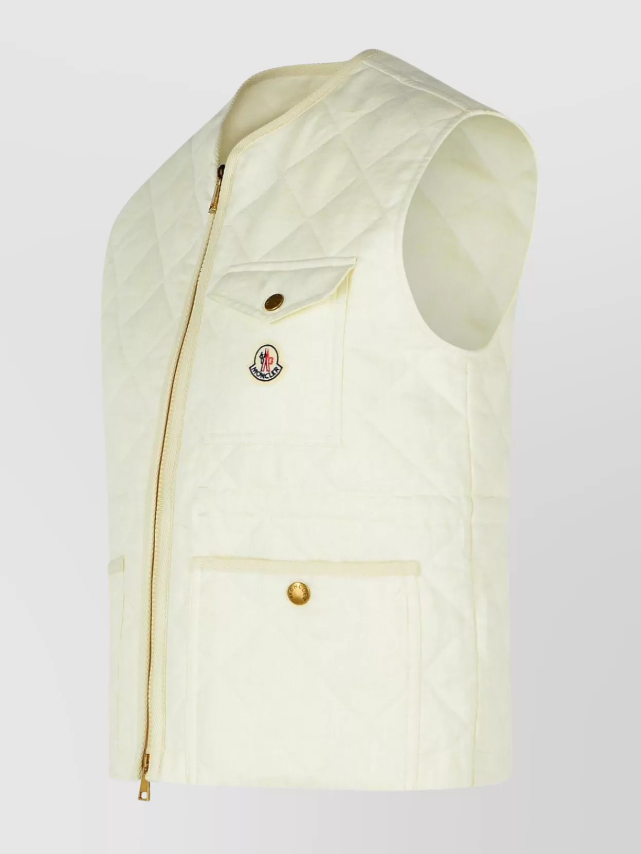 Moncler Linen Vest Quilted Design