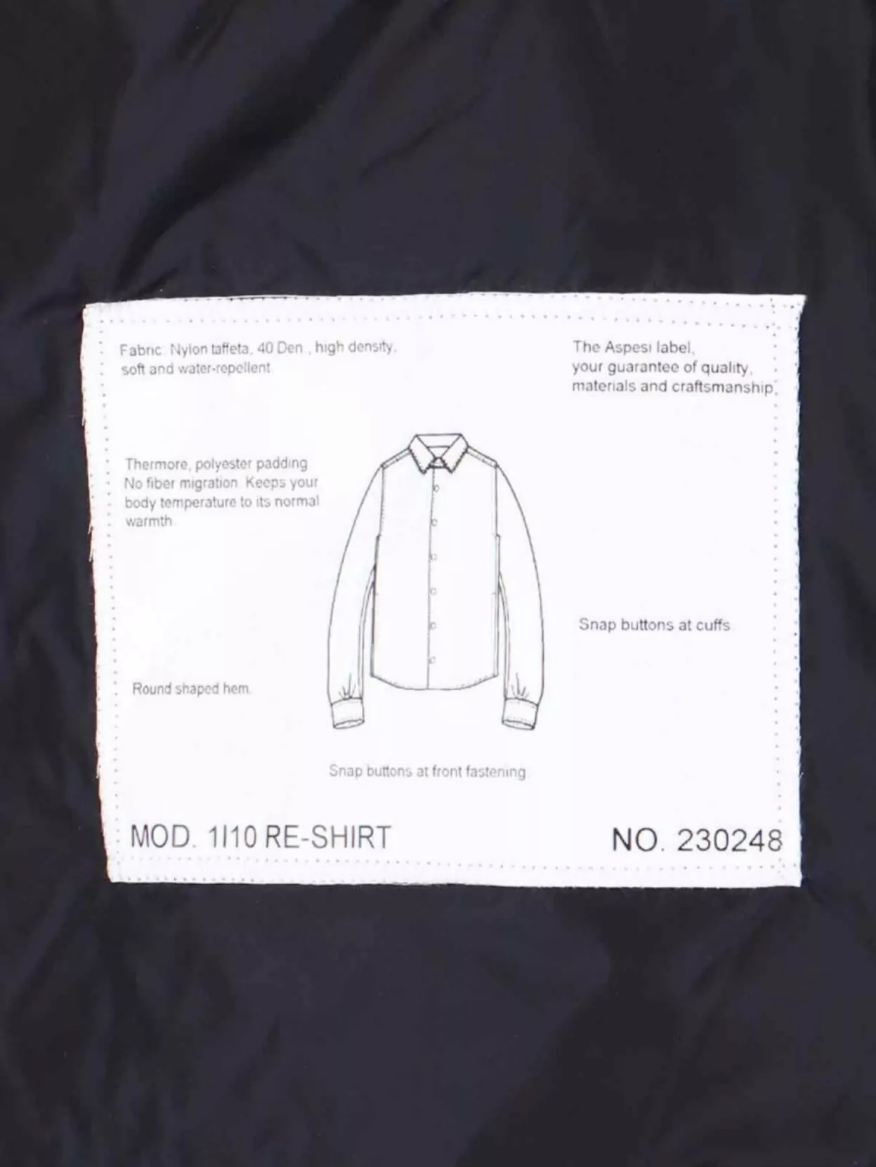 Aspesi Casual Shirt With Long Sleeves And Water-Repellent Fabric