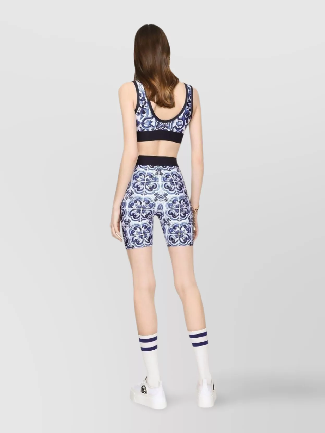 Dolce&Gabbana Printed High Waist Stretch Shorts
