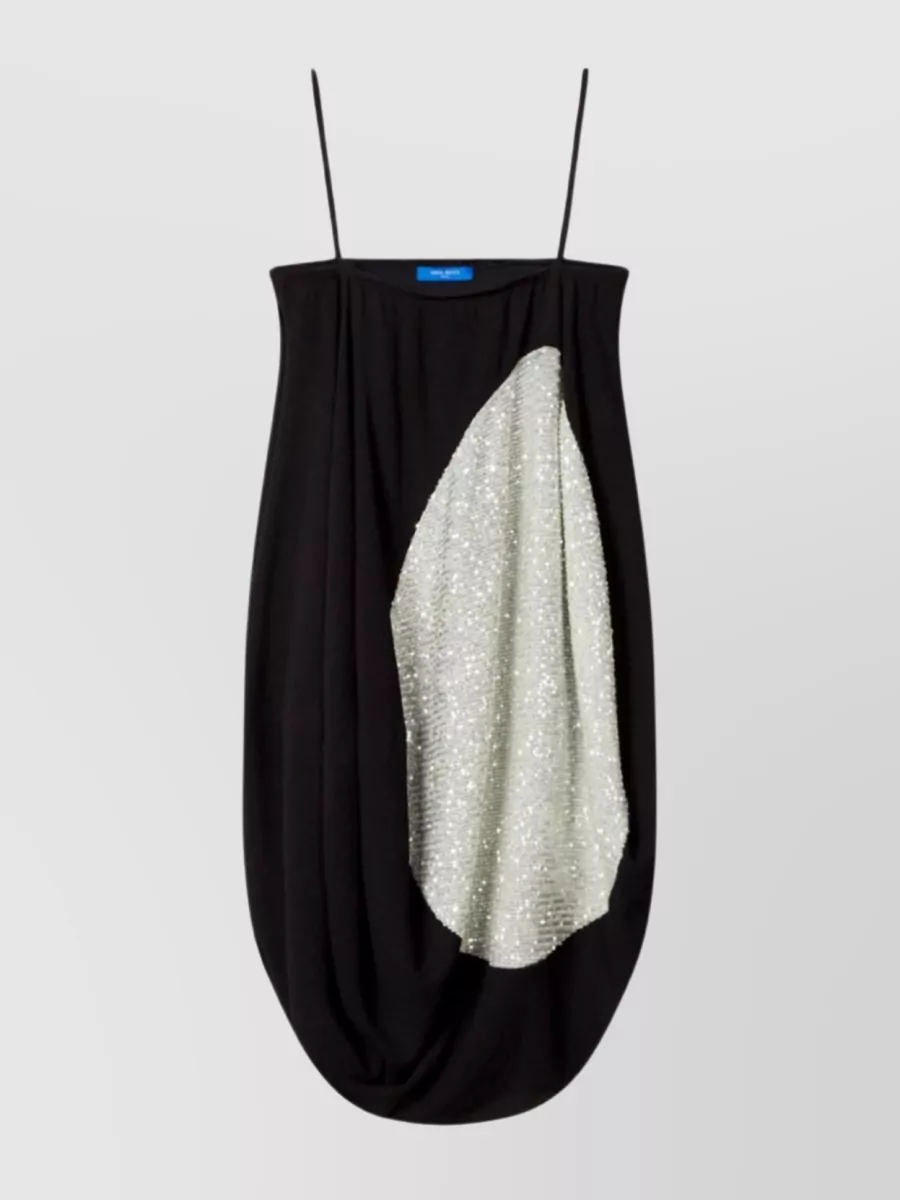 Shop Nina Ricci Oval Silhouette Spaghetti-strap Dress In Black